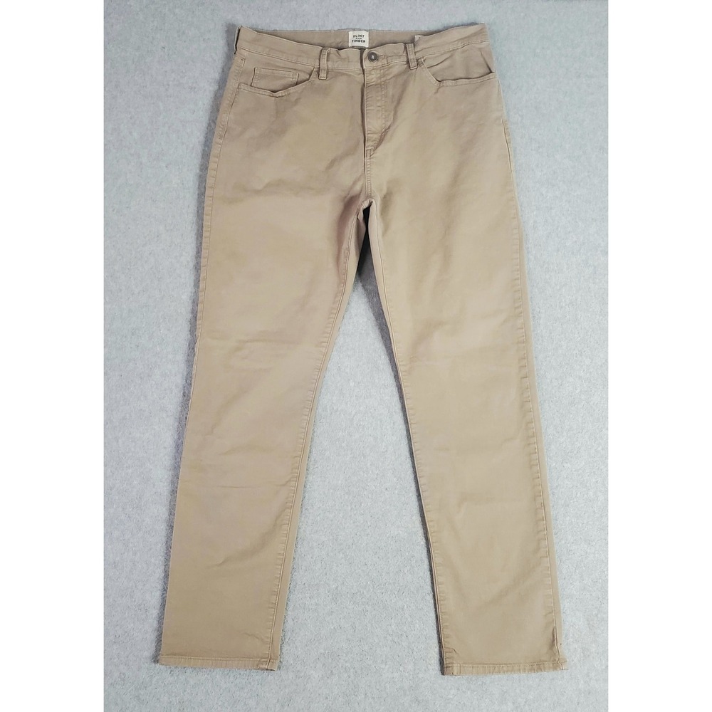 Flint and Tinder Pants Fits 36x31 (Tag Sz 36X32) Tapered Fit Chino Casual Beige